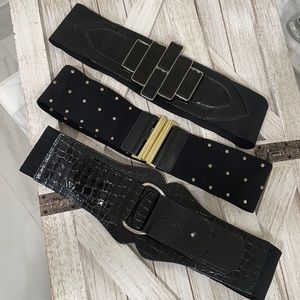 Black stylish belts- 3 belts size M/L